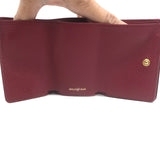 Balenciaga Neo Classic Mini Trifold Wallet Burgundy Grained Leather NEW
