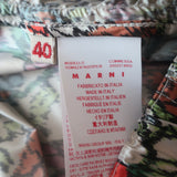 Marni Floral Print Pencil Skirt Cream/Multicolor Satin Size 40