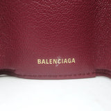 Balenciaga Neo Classic Mini Trifold Wallet Burgundy Grained Leather NEW