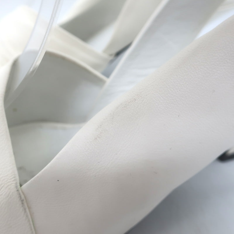 Khaite Water Slingback Pumps White Leather Size 39.5
