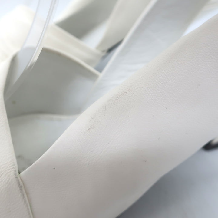 Khaite Water Slingback Pumps White Leather Size 39.5