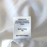 Temperley Lace-Trimmed Button Down Shirt White Cotton Size US 6 Short Sleeve Top