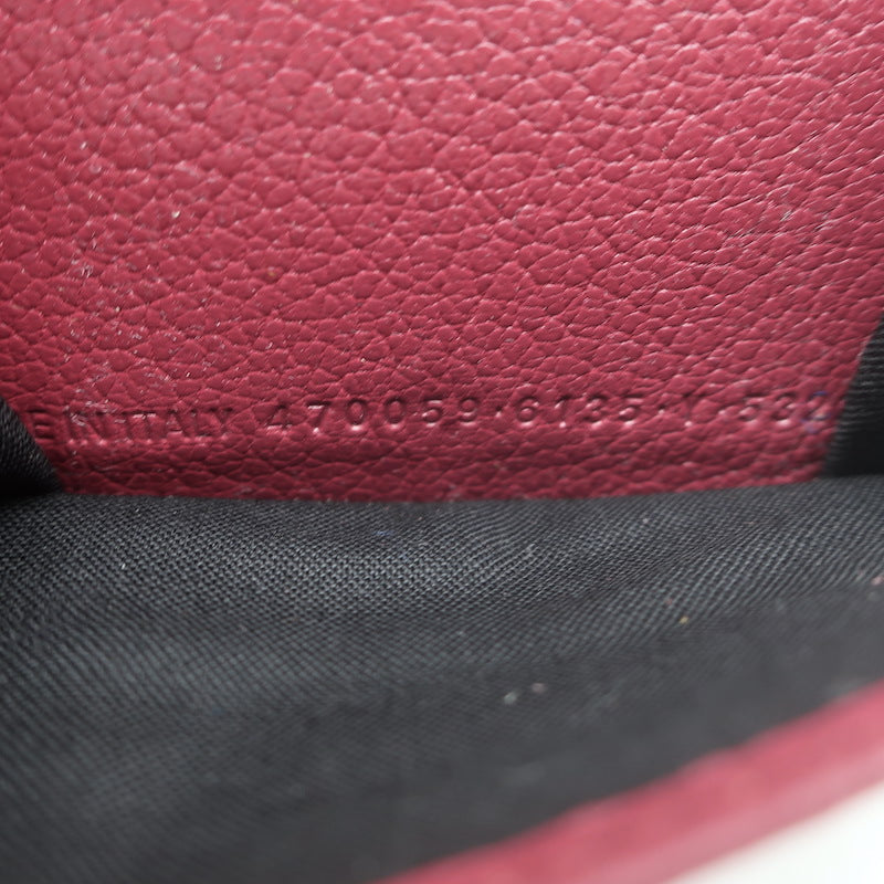 Balenciaga Neo Classic Mini Trifold Wallet Burgundy Grained Leather NEW