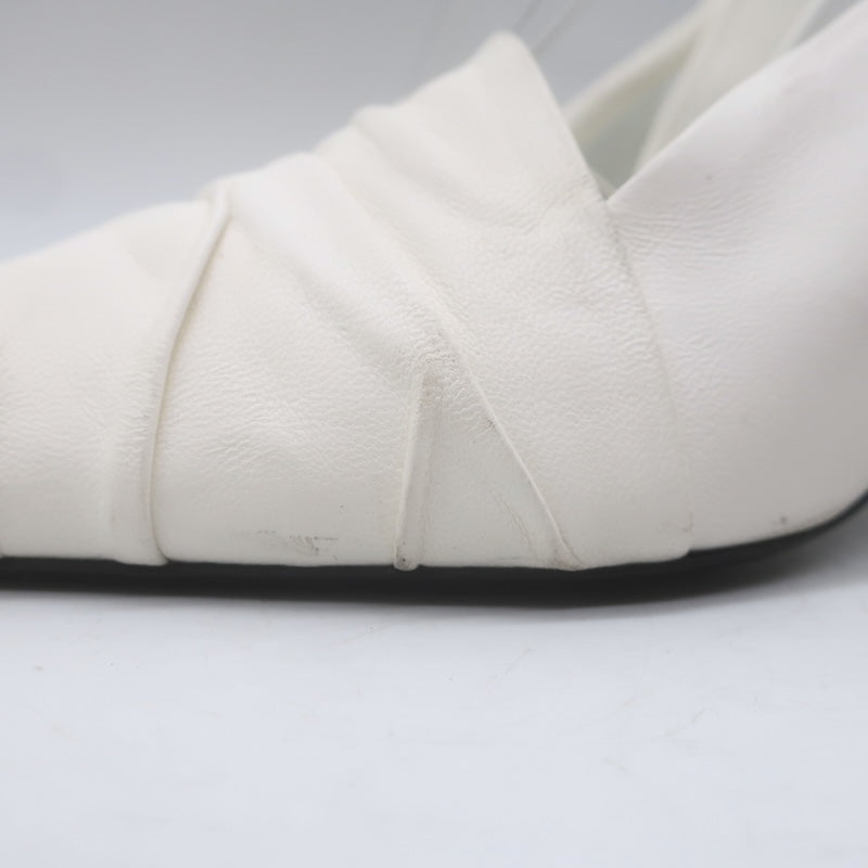 Khaite Water Slingback Pumps White Leather Size 39.5