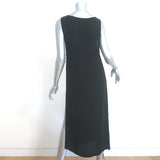 Max Mara Pianoforte Midi Dress Black Crepe Size 42 Sleeveless Side-Zip Tunic