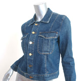 FRAME Denim Jacket Moore Gate Dark Blue Stretch Cotton Size Small