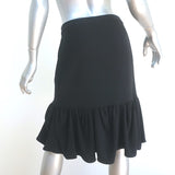 Balenciaga Ruffle Skirt Black Crepe Size 42