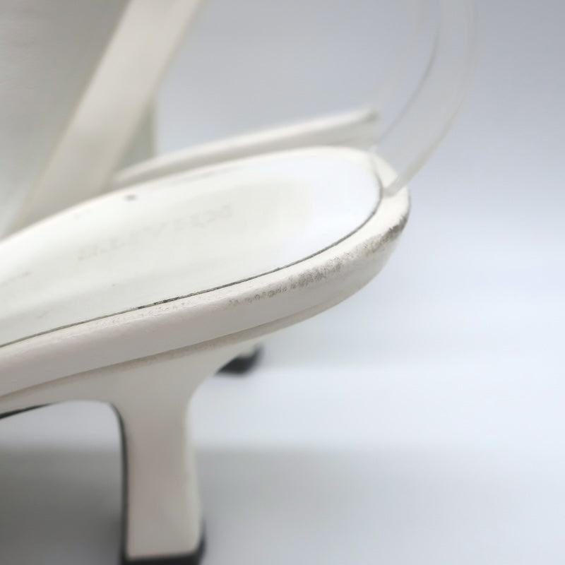 Khaite Water Slingback Pumps White Leather Size 39.5