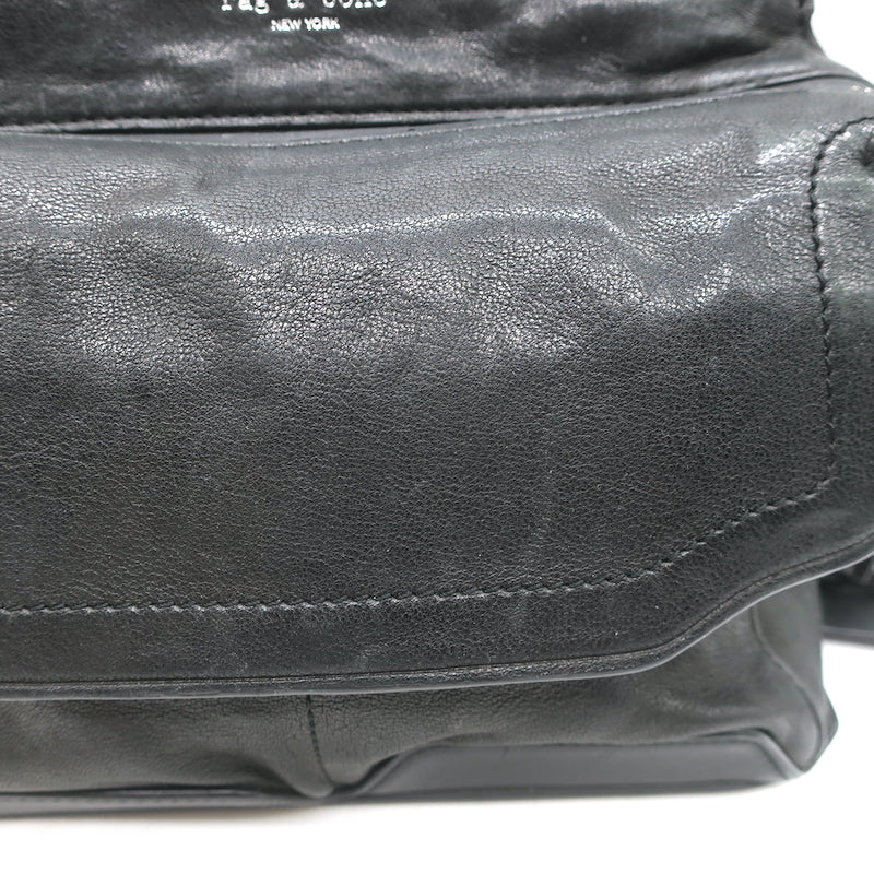 Rag &amp; Bone Micro Pilot Chain Strap Crossbody Bag Black Leather