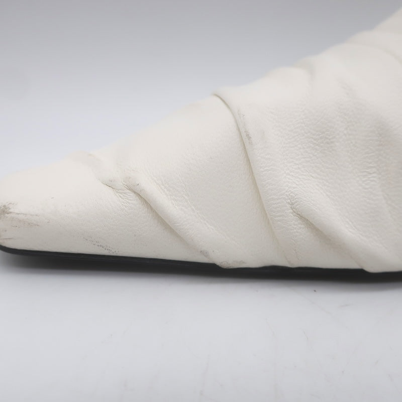 Khaite Water Slingback Pumps White Leather Size 39.5
