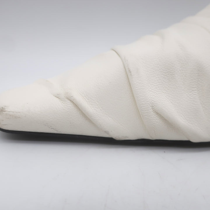 Khaite Water Slingback Pumps White Leather Size 39.5