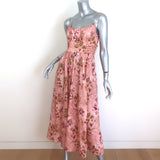 Zimmermann Rosa Midi Dress Pink Floral Print Linen Size 1
