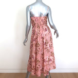 Zimmermann Rosa Midi Dress Pink Floral Print Linen Size 1