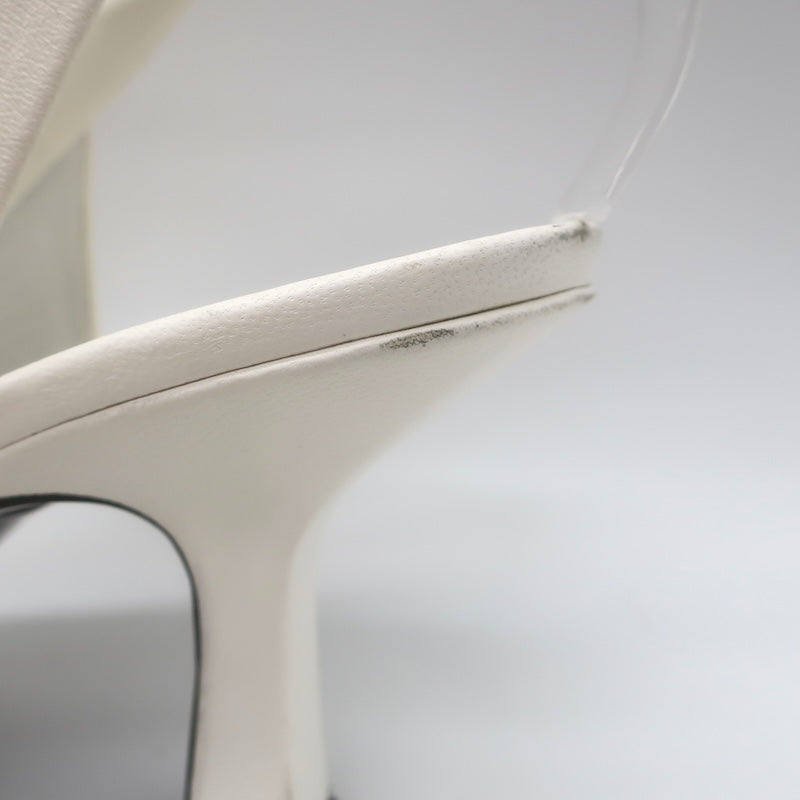 Khaite Water Slingback Pumps White Leather Size 39.5