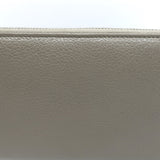 Balenciaga Metallic Edge Continental Zip Around Wallet Taupe Grained Leather