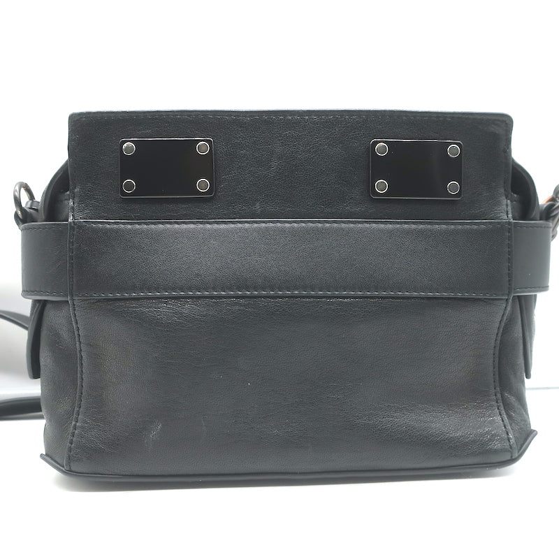 Rag &amp; Bone Micro Pilot Chain Strap Crossbody Bag Black Leather