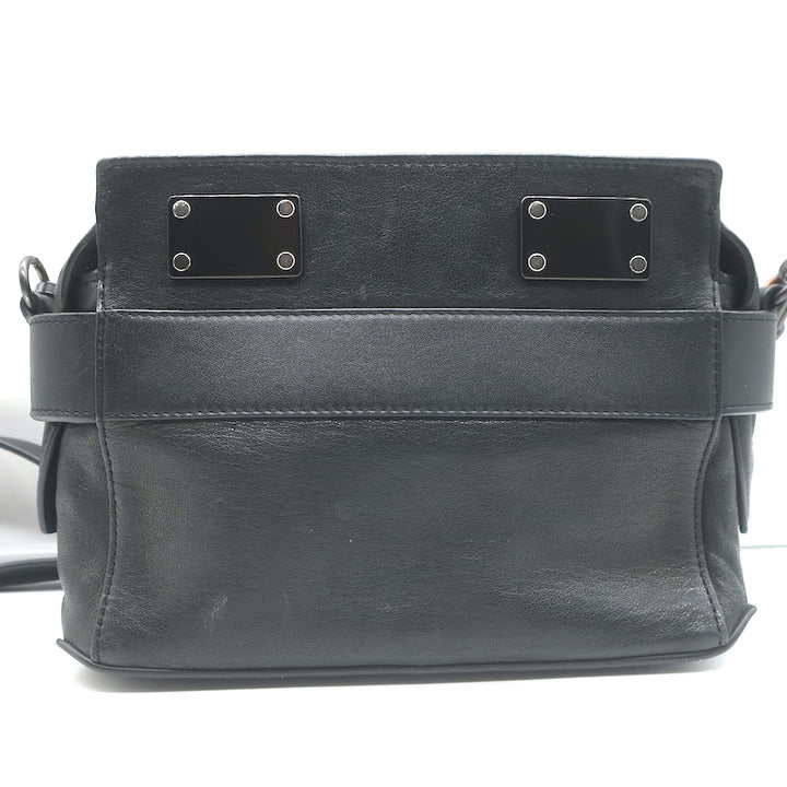 Rag &amp; Bone Micro Pilot Chain Strap Crossbody Bag Black Leather