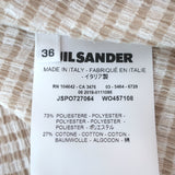 Jil Sander Gingham Midi Skirt Beige/White Gauze Size 36