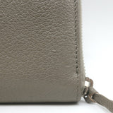 Balenciaga Metallic Edge Continental Zip Around Wallet Taupe Grained Leather