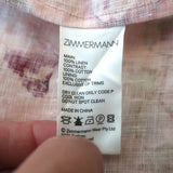 Zimmermann Rosa Midi Dress Pink Floral Print Linen Size 1