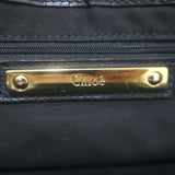 Chloe Braided Strap Front-Pocket Large Tote Black Leather-Trimmed Canvas