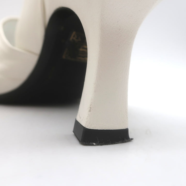 Khaite Water Slingback Pumps White Leather Size 39.5
