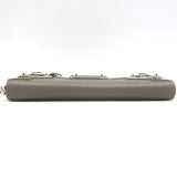 Balenciaga Metallic Edge Continental Zip Around Wallet Taupe Grained Leather