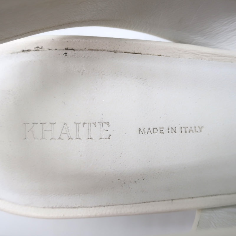 Khaite Water Slingback Pumps White Leather Size 39.5