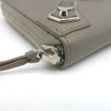 Balenciaga Metallic Edge Continental Zip Around Wallet Taupe Grained Leather