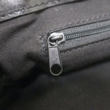 Chloe Braided Strap Front-Pocket Large Tote Black Leather-Trimmed Canvas