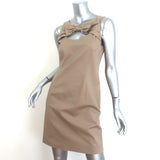 Moschino Cheap and Chic Cutout Bow Mini Dress Beige Stretch Cotton Size US 8