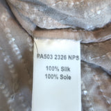 Parker Sequined Chiffon Blouse Taupe Silk Size Small Short Sleeve Top