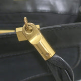 Chloe Braided Strap Front-Pocket Large Tote Black Leather-Trimmed Canvas