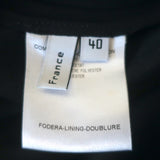 Balenciaga Button Front Blouse Black Crepe Size 40 Short Sleeve Top