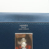Hermes Kelly 28 Retourne Bleu Thalassa Epsom Leather Palladium Hardware 2015