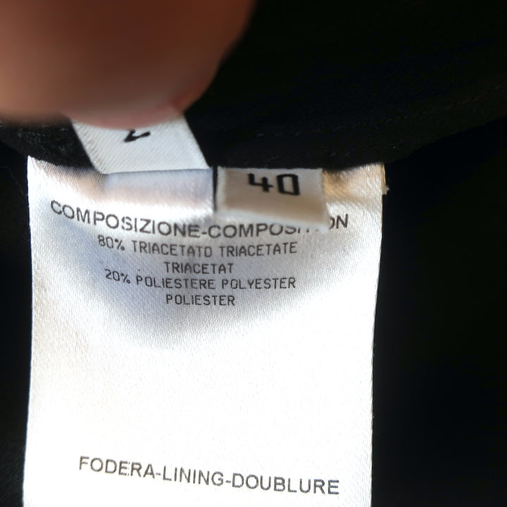Balenciaga Button Front Blouse Black Crepe Size 40 Short Sleeve Top