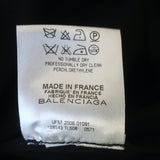 Balenciaga Button Front Blouse Black Crepe Size 40 Short Sleeve Top