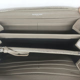 Balenciaga Metallic Edge Continental Zip Around Wallet Taupe Grained Leather