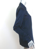 The Row Polka Dot Button-up Shirt Navy Silk Satin Size 4 Long Sleeve Blouse