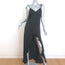 For Love & Lemons Lady Luck Faux Pearl-Embellished Dress Black Silk Size Medium