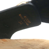 Stella McCartney Linda Cork Wedge Sandals Black Faux Patent Leather Size 38