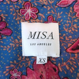MISA Tiered Mini Dress Lilian Blue/Pink Night Blooms Print Size Extra Small
