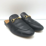 Gucci Princetown Horsebit Mules Black Leather Size 37