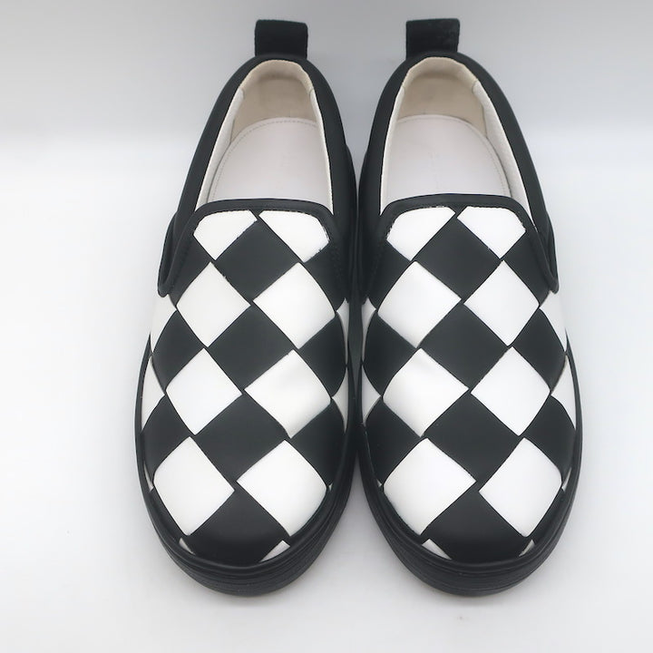 Bottega Veneta Checkerboard Intrecciato Slip-On Sneakers Black/White Size 37