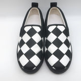 Bottega Veneta Checkerboard Intrecciato Slip-On Sneakers Black/White Size 37