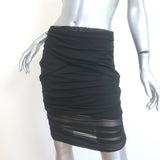 Versace Draped Mesh Pencil Skirt Black Size 42
