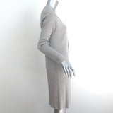 Max Mara Cardigan Sweater Light Gray Ribbed Knit Size Medium