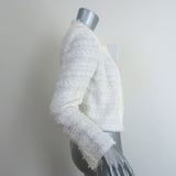 IRO Moana Tweed Jacket White Cotton-Blend Size 36