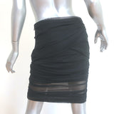 Versace Draped Mesh Pencil Skirt Black Size 42