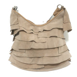 Yves Saint Laurent St. Tropez Hobo Beige Suede Medium Shoulder Bag